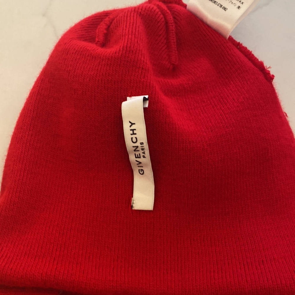 Red Givenchy Beanie Hat - image 3